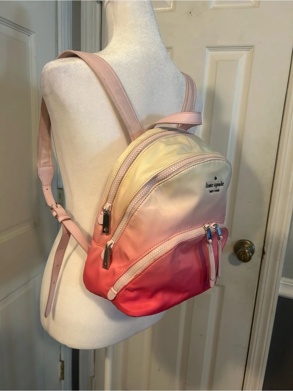 kate spade ombré backpack in cream, pink, coral